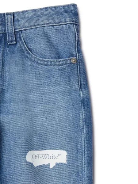 Jeansy straight leg dziecięce Off-white białe