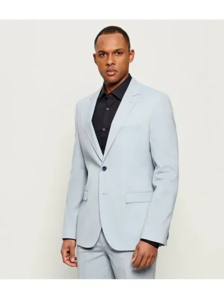 HUGO De lână sacou | Extra slim fit albastru