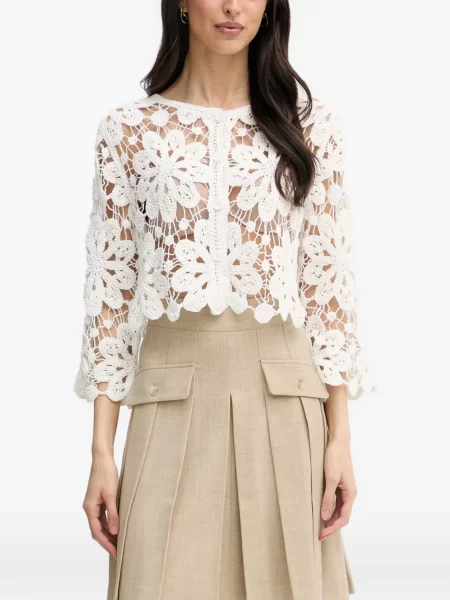 Cardigan Joseph Ribkoff cu model floral alb