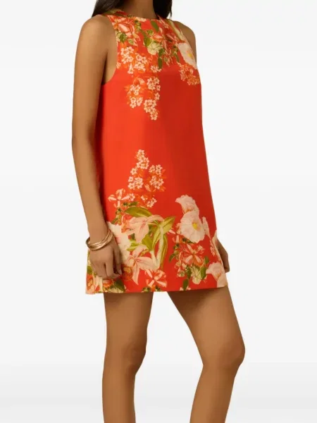 Rochie Hemant And Nandita cu model floral cu imagine roșu