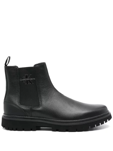 Botine Calvin Klein Jeans din piele negru