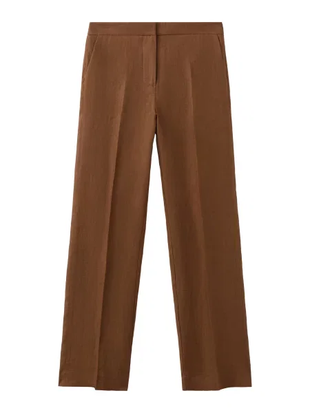 MANGO Pantaloni cu dungă Boreli coniac maro