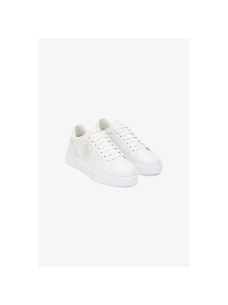 Sneakersy Roberto Cavalli skórzane białe