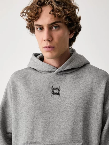 Суичър с качулка Puma сиво