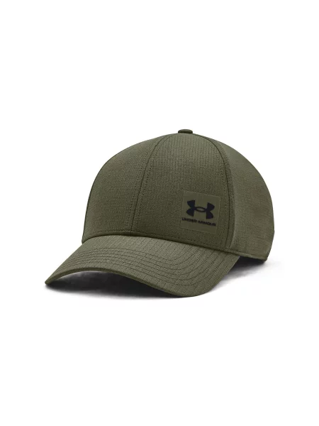 Шапка с козирка Under Armour Iso Chill Armourvent зелено с изчистен дизайн черно