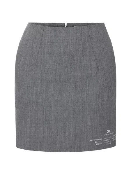 Fusta mini Elisabetta Franchi de lână cu imagine gri
