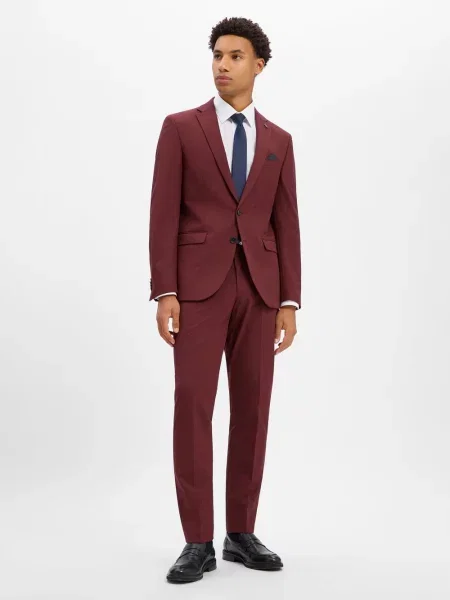 Finshley & Harding London Garnitur Mężczyźni Slim Fit 46 czerwony