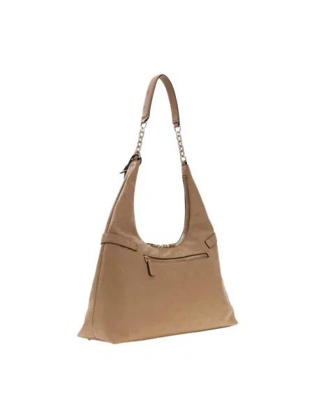 Torebka hobo Guess z logo beżowa