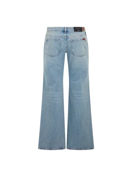 7 For All Mankind Dżinsy Z Rozszerzanymi Nogawkami Low Flare blau niebieskie