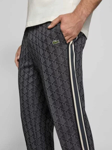 Spodnie Lacoste Paris Monogram szare S czarne