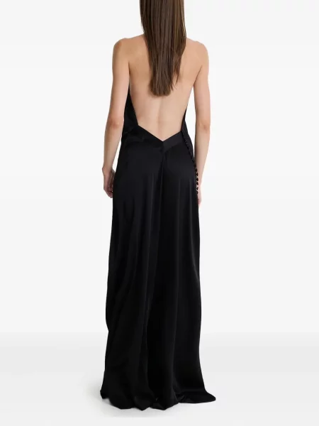 Rochie maxi Moos Studio cu crăpătură de costum negru