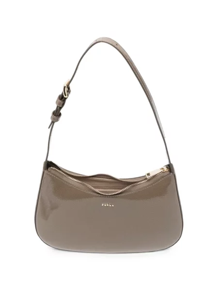 Δερμάτινη τσάντα Furla με σχέδιο καφέ