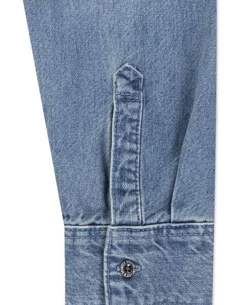 Levi's риза за деца от деним NEW BARSTOW WESTERN SHIRT синьо