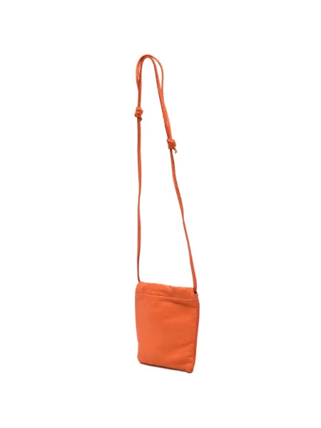 Bőr crossbody táska Caterina Lucchi narancsszínű