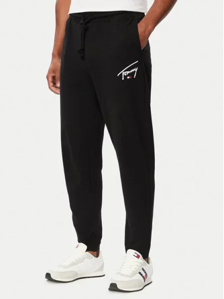 Tommy Jeans Sportinės kelnės Signature juoda