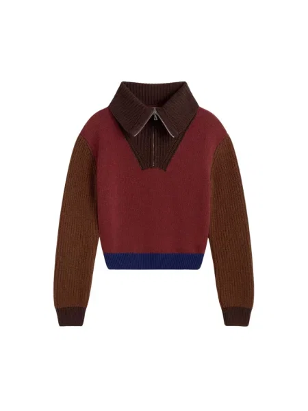 Dzianinowy sweter Thinking Mu brązowy