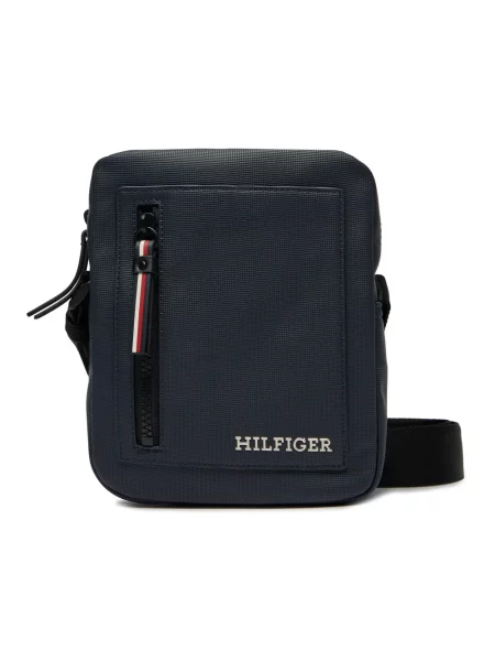 Lniana torba crossbody Tommy Hilfiger w miejskim stylu niebieska