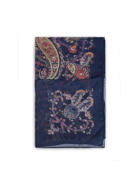 Szal Etro wełniana z wzorem paisley