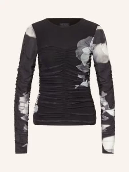 Ted Baker Tričko S Límečkem Ikena tmavě šedá / světle šedá bílá