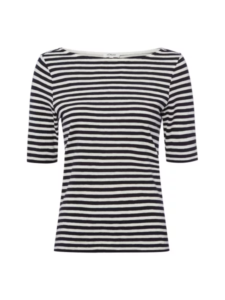 T-shirt o kroju relaxed fit z czystej bawełny S.oliver Red Label niebieska