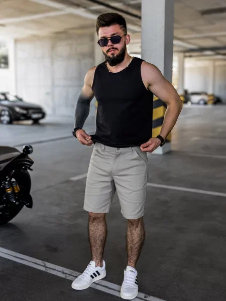 TeamV Шорти Сіро-бежевий Бавовна/еластан бежеві