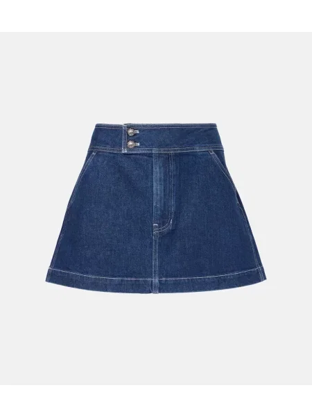 Fustă din denim Veronica Beard albastru