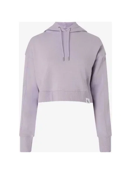Bluza z kapturem Calvin Klein Jeans Rib Mix Lilac XS fioletowa