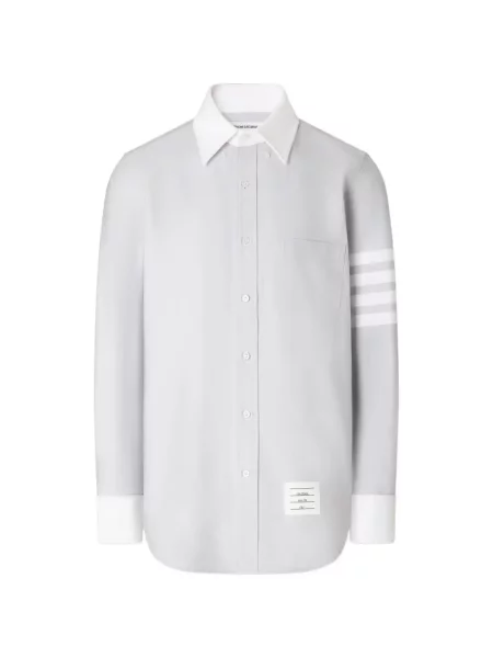 Cămașă Thom Browne din țesătură twill gri