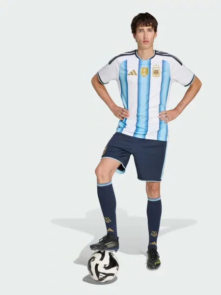 Переработанный спортивные шорты Adidas синие