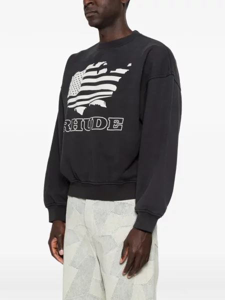 Pulover Rhude cu imagine negru