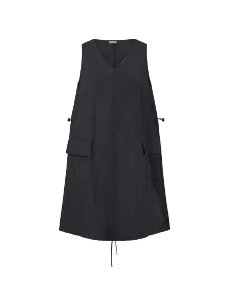 Rochie Blauer cu decolteu în V negru
