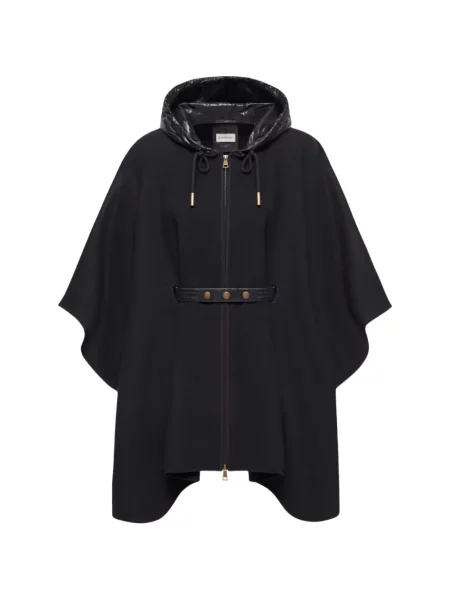 Cu centură geacă Moncler cu glugă negru