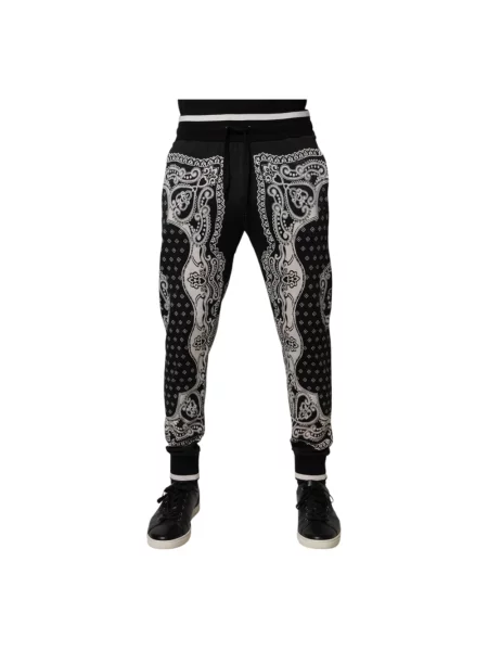 Joggery Dolce And Gabbana z nadrukiem czarne