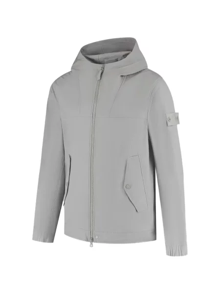 Geacă Stone Island cu glugă cu strasuri gri