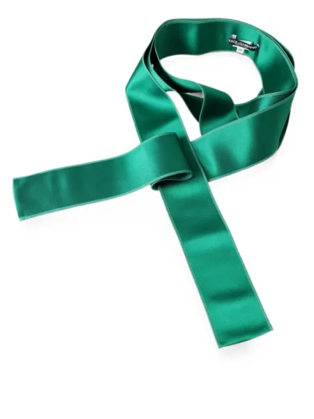 Cu centură curea Dolce & Gabbana din satin verde