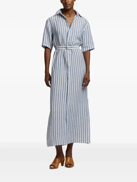 Rochie midi Ralph Lauren Collection cu dungi albastru