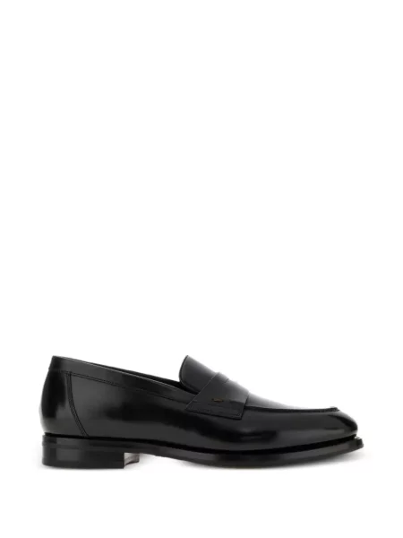 Pantofi loafer Santoni din piele negru