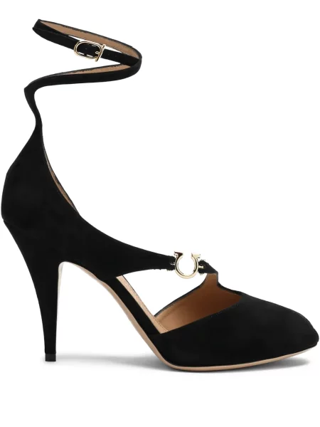 Pantofi cu toc Ferragamo cu bretele negru