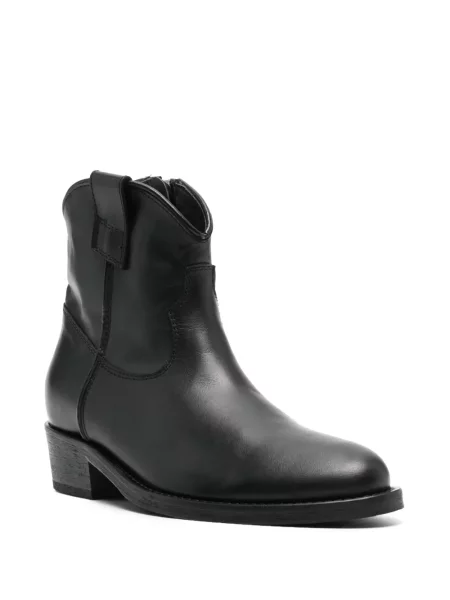 Cizme scurte Via Roma 15 din piele cowboy negru