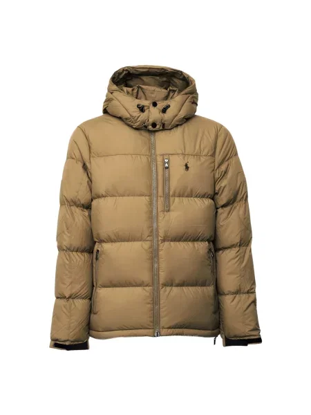 Kurtka puchowa Polo Ralph Lauren z kapturem beżowa