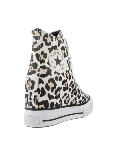 Pantofi Converse cu model leopard alb