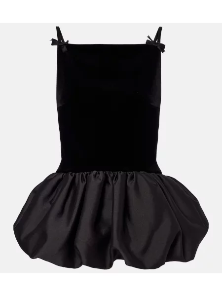 Top Self-portrait cu funde de catifea negru