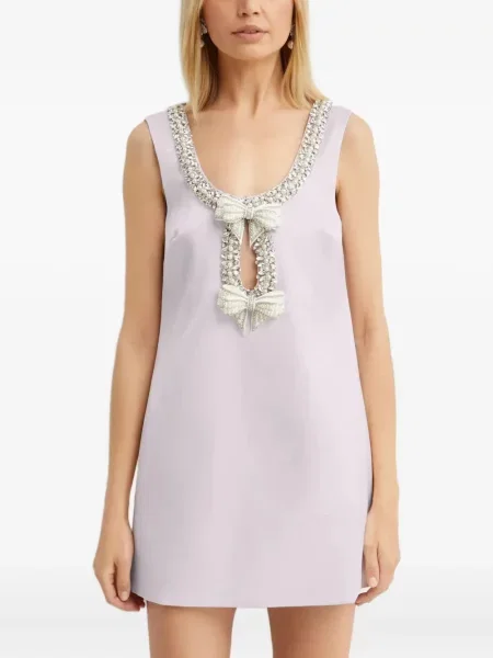 Rochie mini Self-portrait cu funde roz