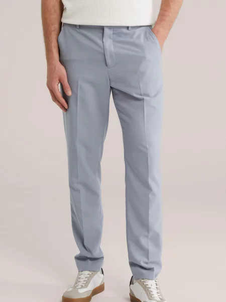 WE Fashion Kelnės su kantu šviesiai pilka