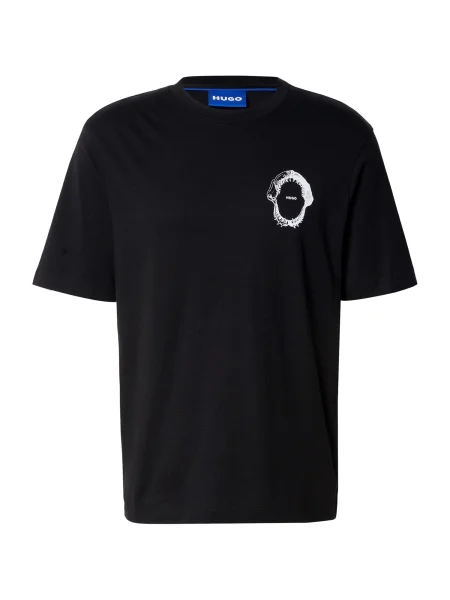 HUGO Tricou Nofishix / alb negru