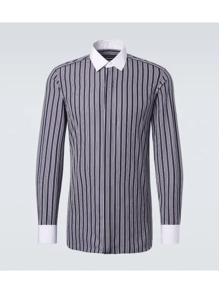 Cămașă Tom Ford cu dungi din poplin