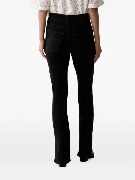 Pantaloni scurți din denim Levi's® din dantelă zdrențuiți cu talie înaltă albastru