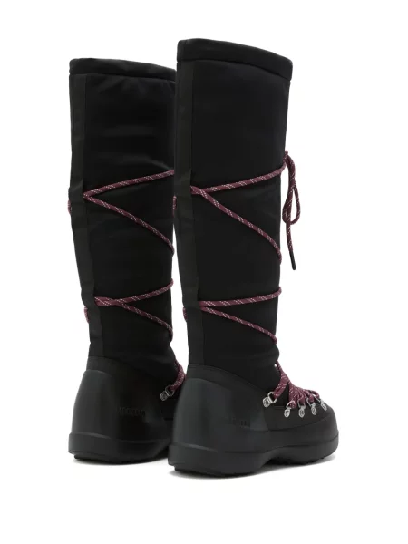 Μποτάκια Moon Boot με κορδόνια με δαντέλα μαύρο