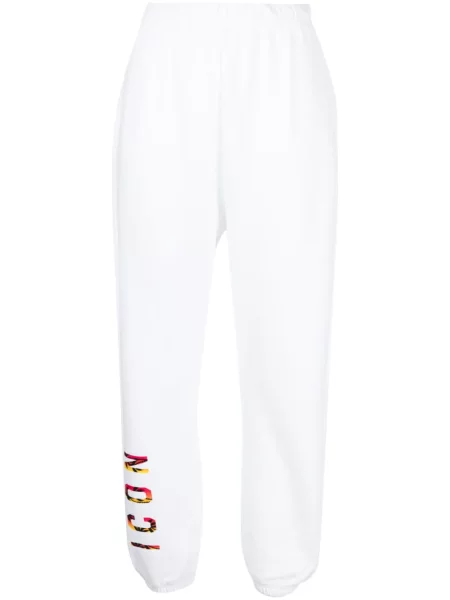 Pantaloni Dsquared2 cu imagine alergare alb