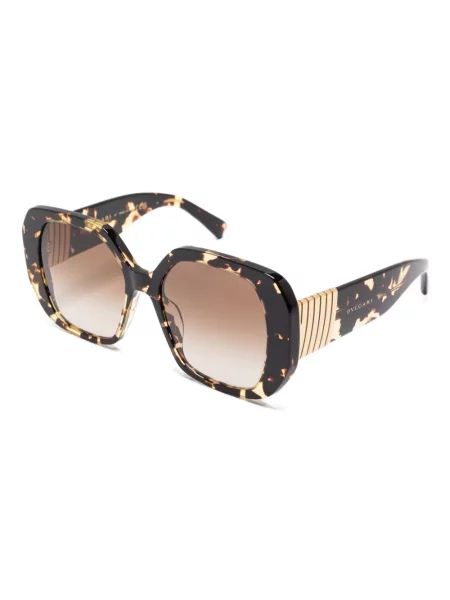 Ochelari de soare Bvlgari cu imprimeu geometric maro